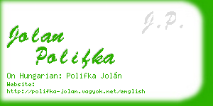 jolan polifka business card